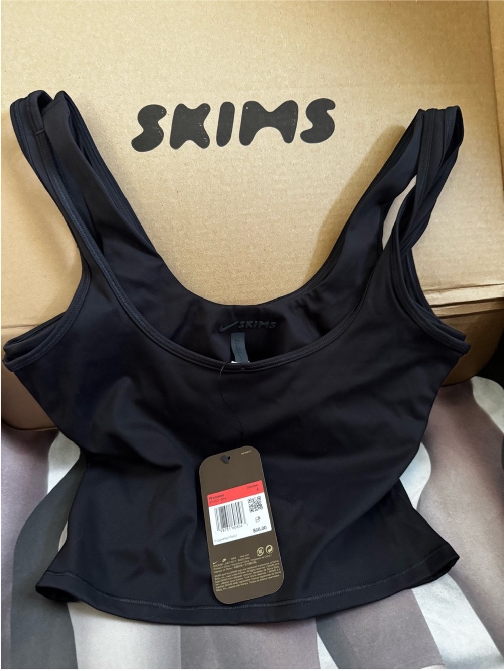 SKIMS Black Tank Bralette
